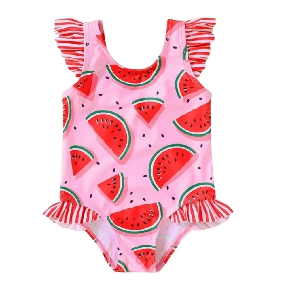 Toddler Girl Swimsuit Ruffled Sleeveless one piece